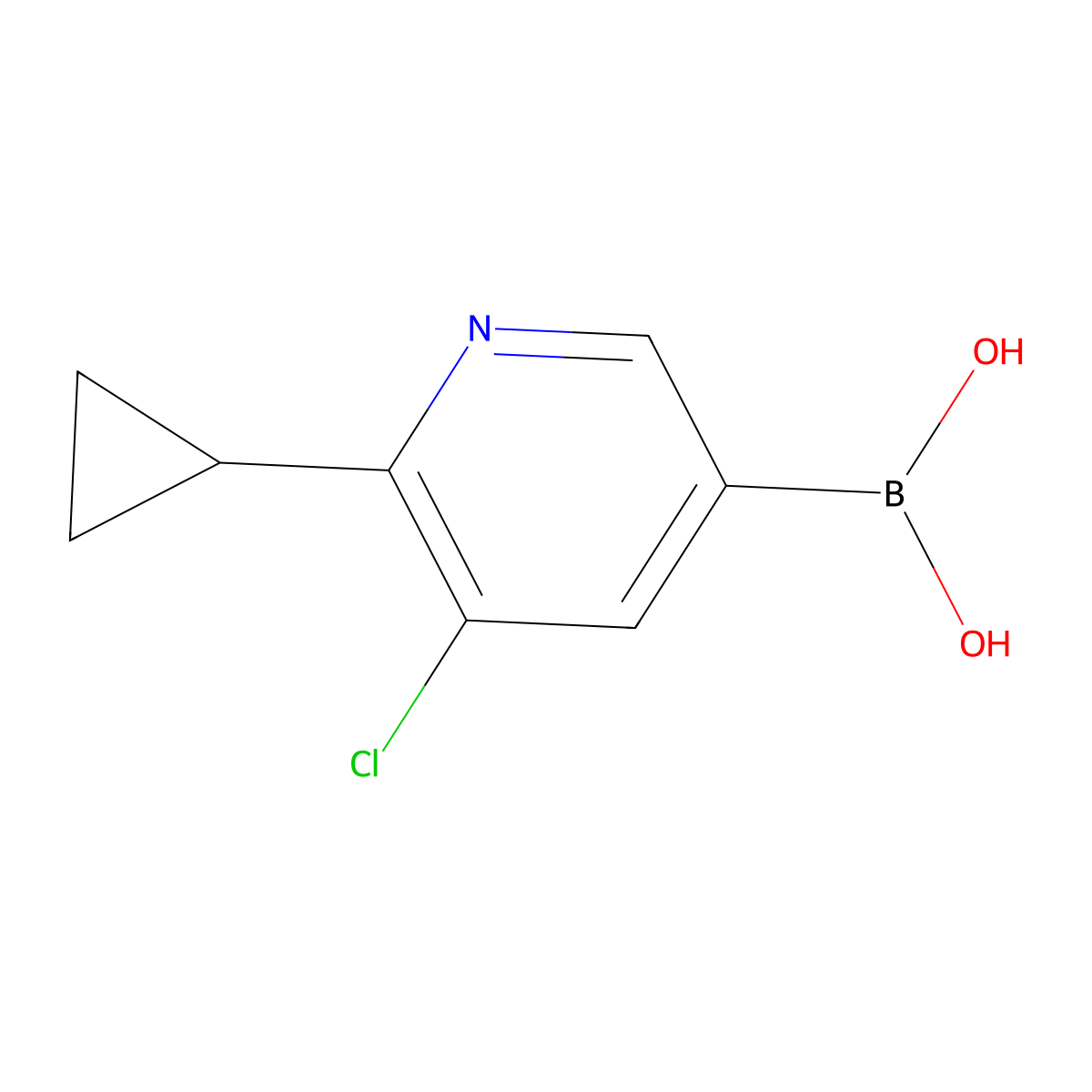 (5-Chloro-6-cyclopropylpyridin-3-yl)boronic acid molecular structure, CAS 2225154-50-5
