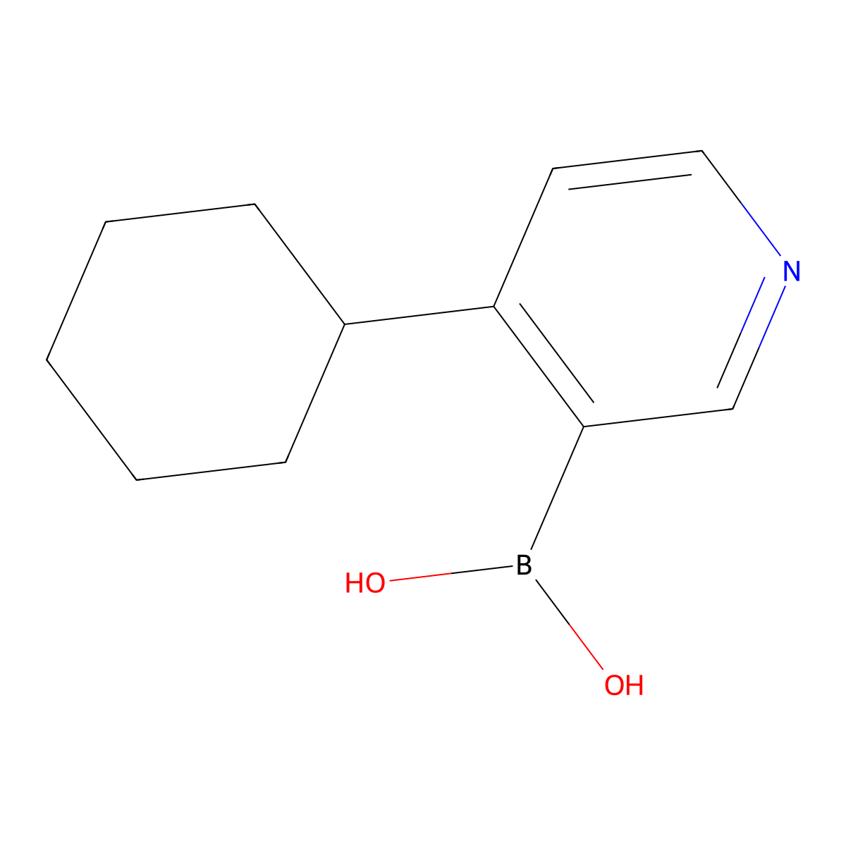 4-(Cyclohexyl)pyridine-3-boronic acid molecular structure, CAS 2225154-51-6