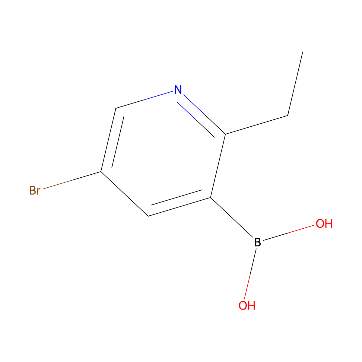 (5-Bromo-2-ethylpyridin-3-yl)boronic acid molecular structure, CAS 2225154-64-1