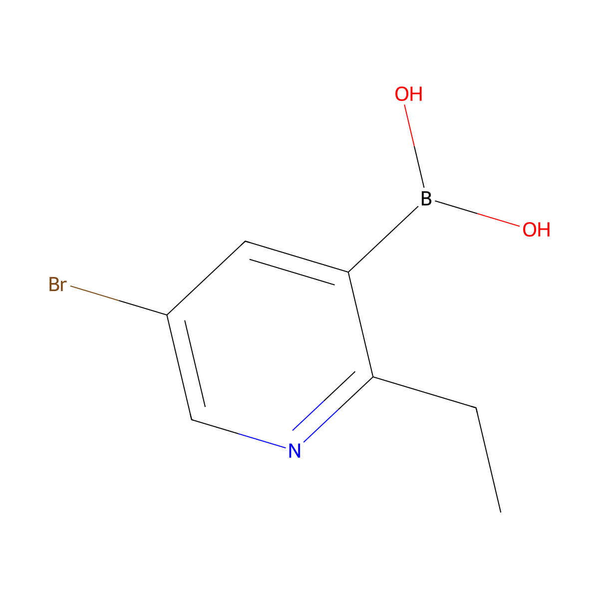 (5-Bromo-2-ethylpyridin-3-yl)boronic acid molecular structure, CAS 2225154-64-1