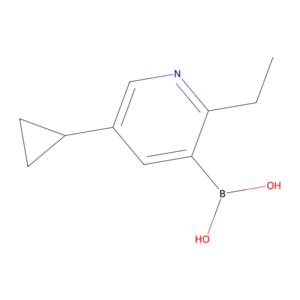 (5-Cyclopropyl-2-ethylpyridin-3-yl)boronic acid molecular structure, CAS 2225154-65-2