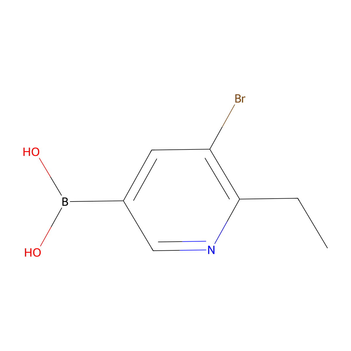 6-Ethyl-5-bromopyridine-3-boronic acid molecular structure, CAS 2225154-70-9