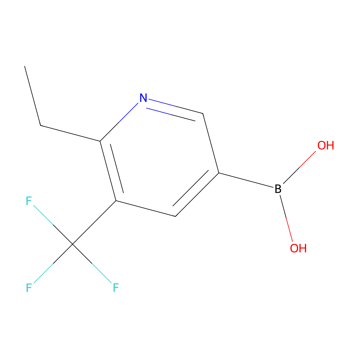 6-Ethyl-5-trifluoromethylpyridine-3-boronic acid molecular structure, CAS 2225154-75-4