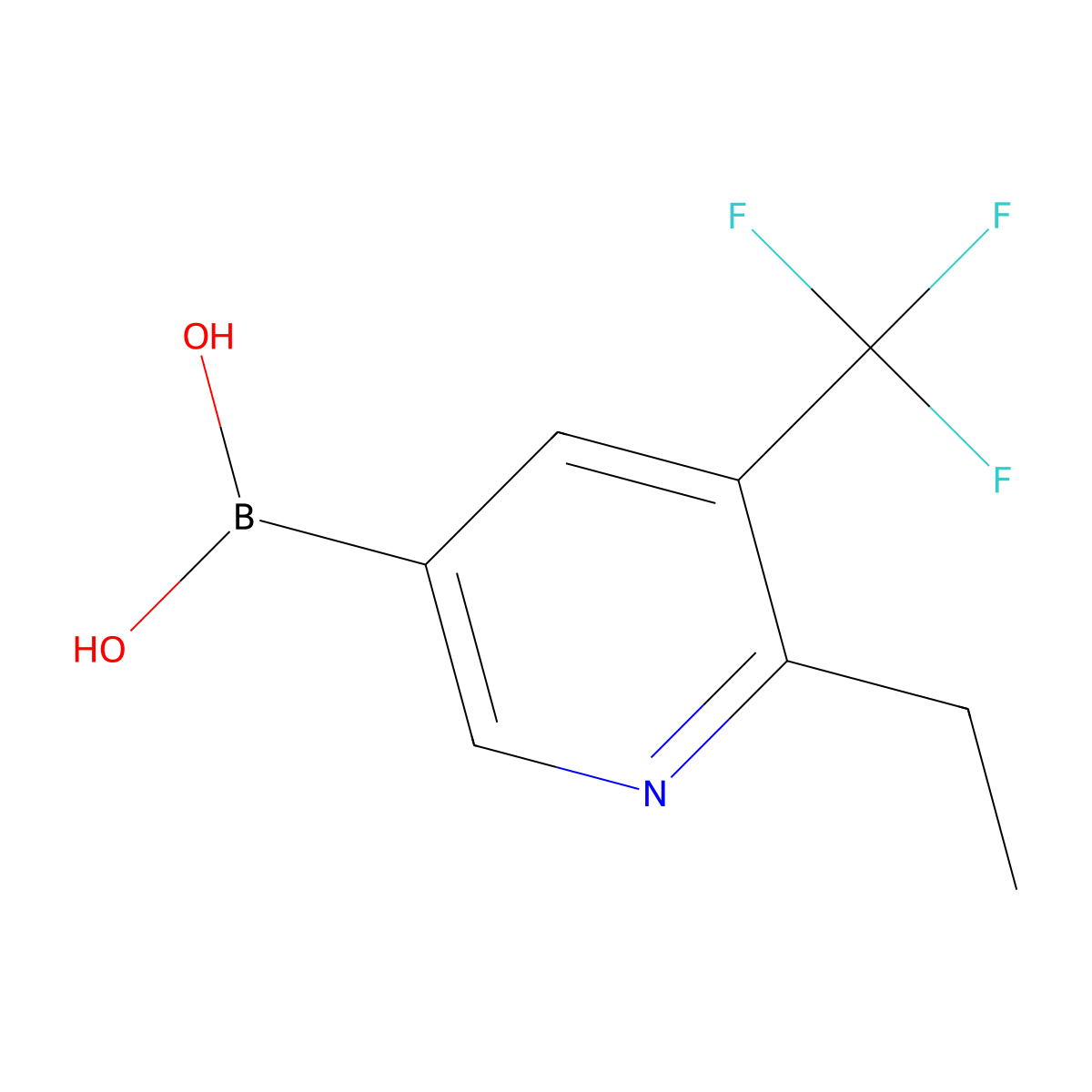 6-Ethyl-5-trifluoromethylpyridine-3-boronic acid molecular structure, CAS 2225154-75-4
