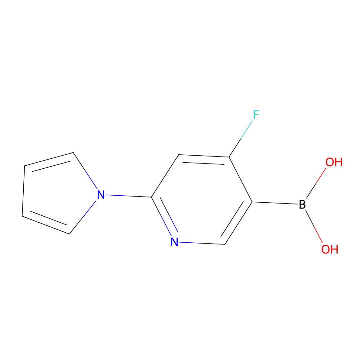 (4-Fluoro-6-(1H-pyrrol-1-yl)pyridin-3-yl)boronic acid molecular structure, CAS 2225154-76-5
