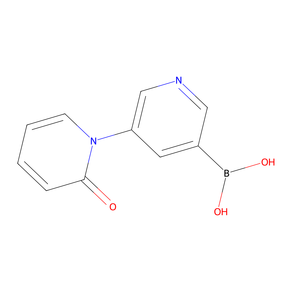 5-(1H-Pyridin-2-one)pyridine-3-boronic acid molecular structure, CAS 2225154-77-6