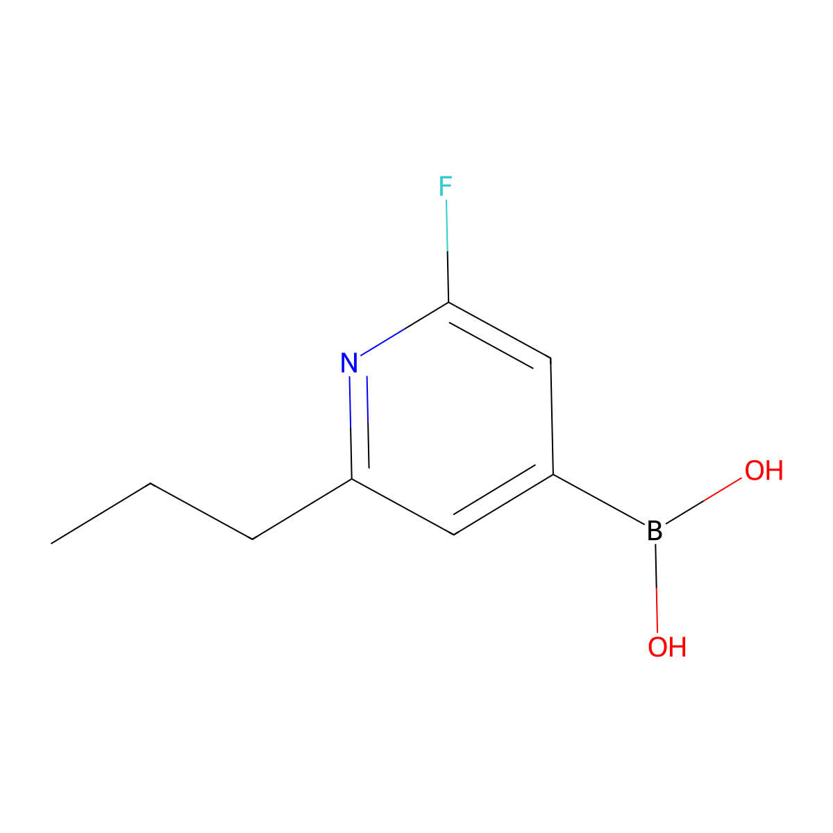 (2-Fluoro-6-propylpyridin-4-yl)boronic acid molecular structure, CAS 2225154-82-3