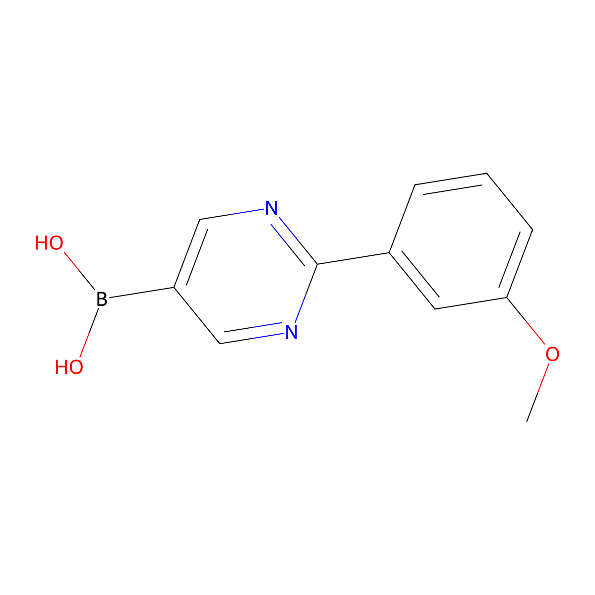 (2-(3-Methoxyphenyl)pyrimidin-5-yl)boronic acid molecular structure, CAS 2225154-84-5