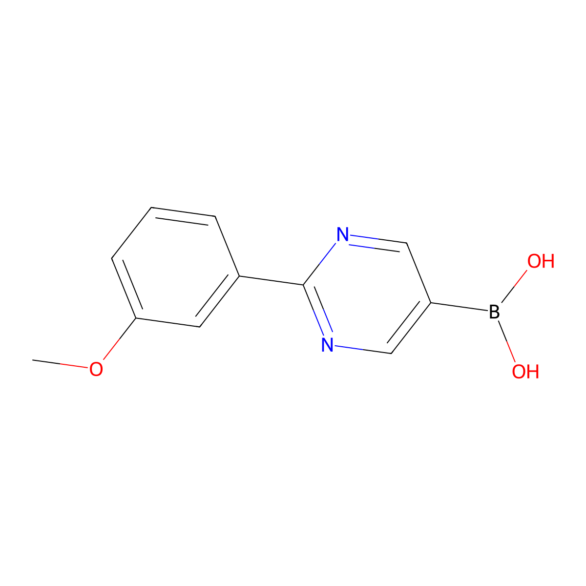 (2-(3-Methoxyphenyl)pyrimidin-5-yl)boronic acid molecular structure, CAS 2225154-84-5