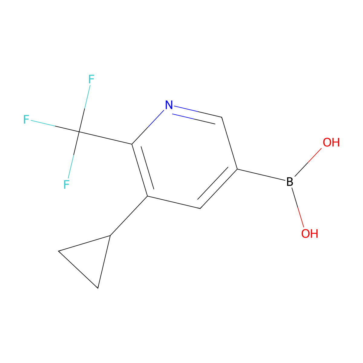 (5-Cyclopropyl-6-(trifluoromethyl)pyridin-3-yl)boronic acid molecular structure, CAS 2225154-87-8