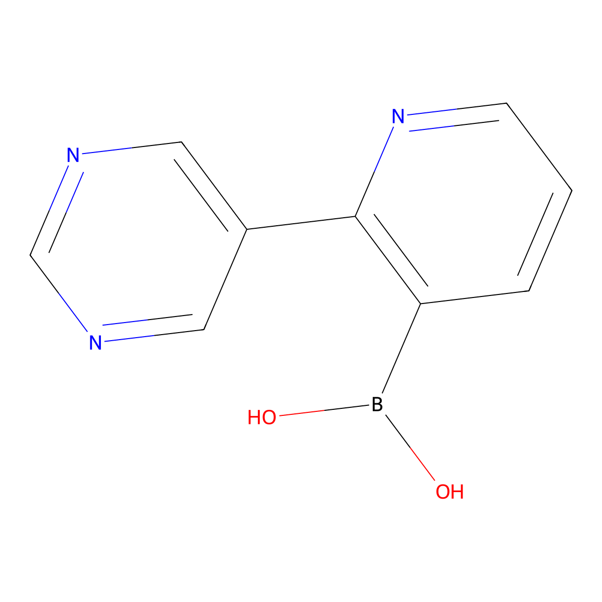 2-(5-Pyrimidyl)pyridine-3-boronic acid molecular structure, CAS 2225154-92-5
