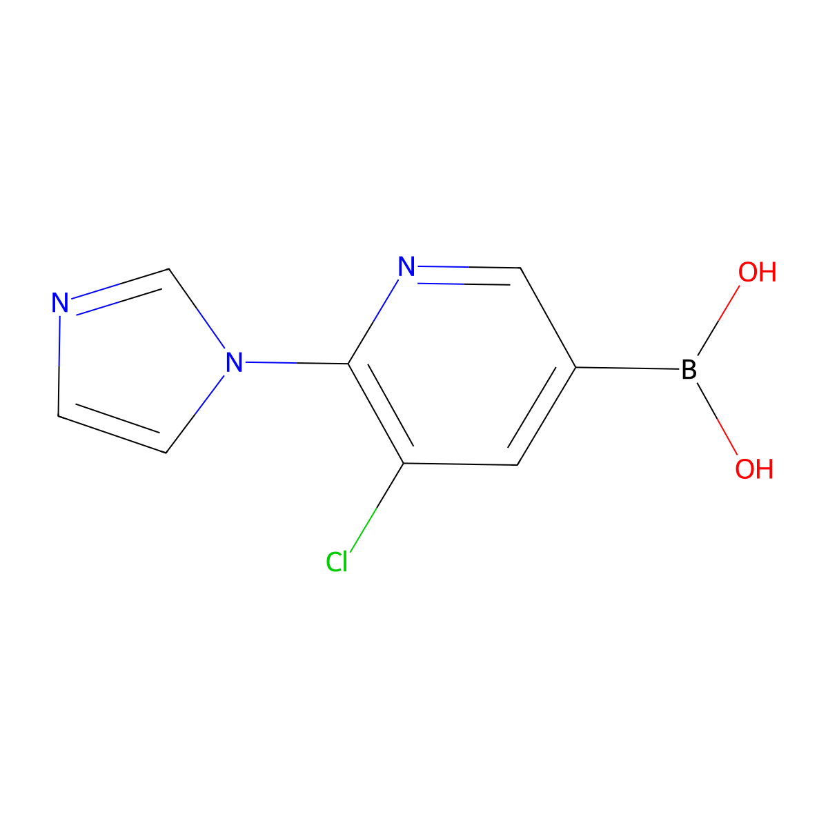 (5-Chloro-6-(1H-imidazol-1-yl)pyridin-3-yl)boronic acid molecular structure, CAS 2225155-01-9
