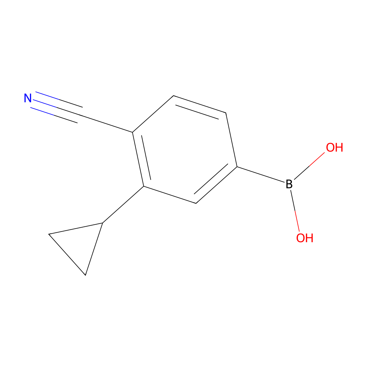 (4-Cyano-3-cyclopropylphenyl)boronic acid molecular structure, CAS 2225155-11-1