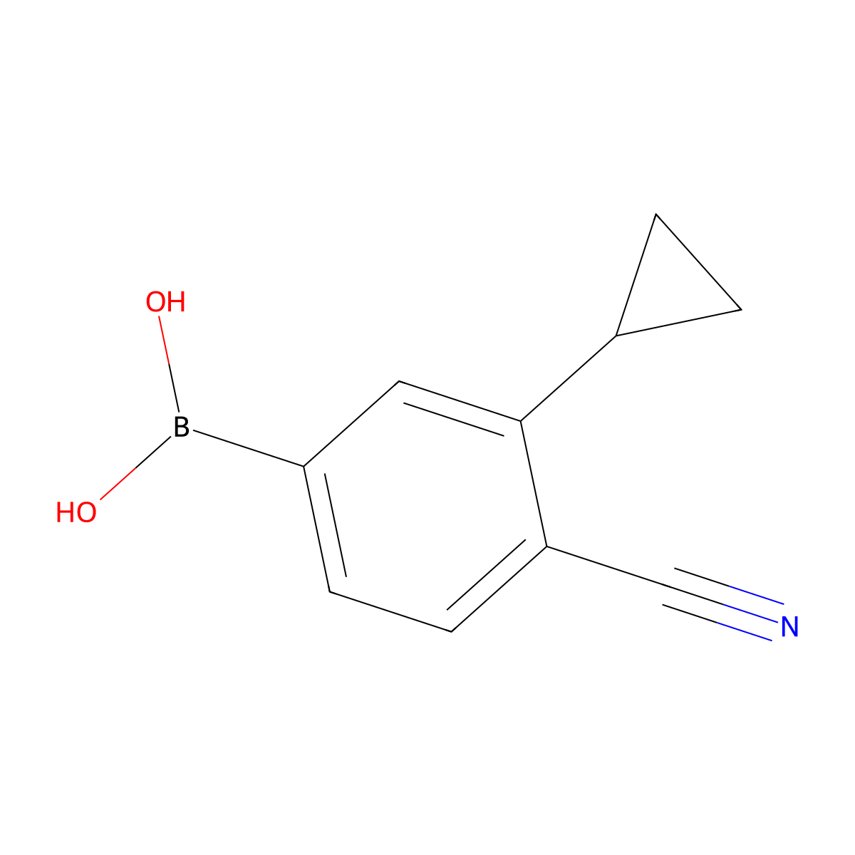 (4-Cyano-3-cyclopropylphenyl)boronic acid molecular structure, CAS 2225155-11-1