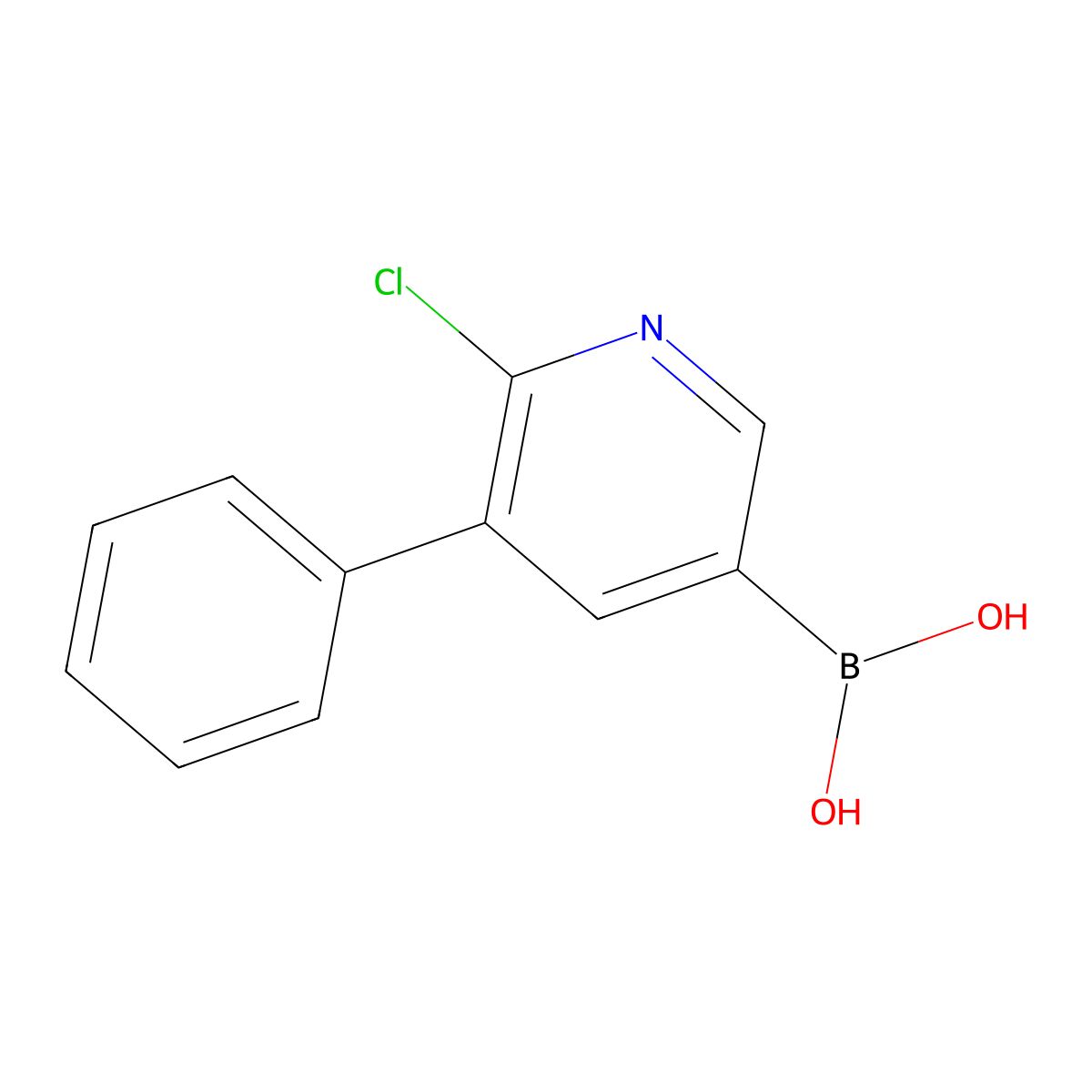 6-Chloro-5-phenylpyridine-3-boronic acid molecular structure, CAS 2225155-12-2