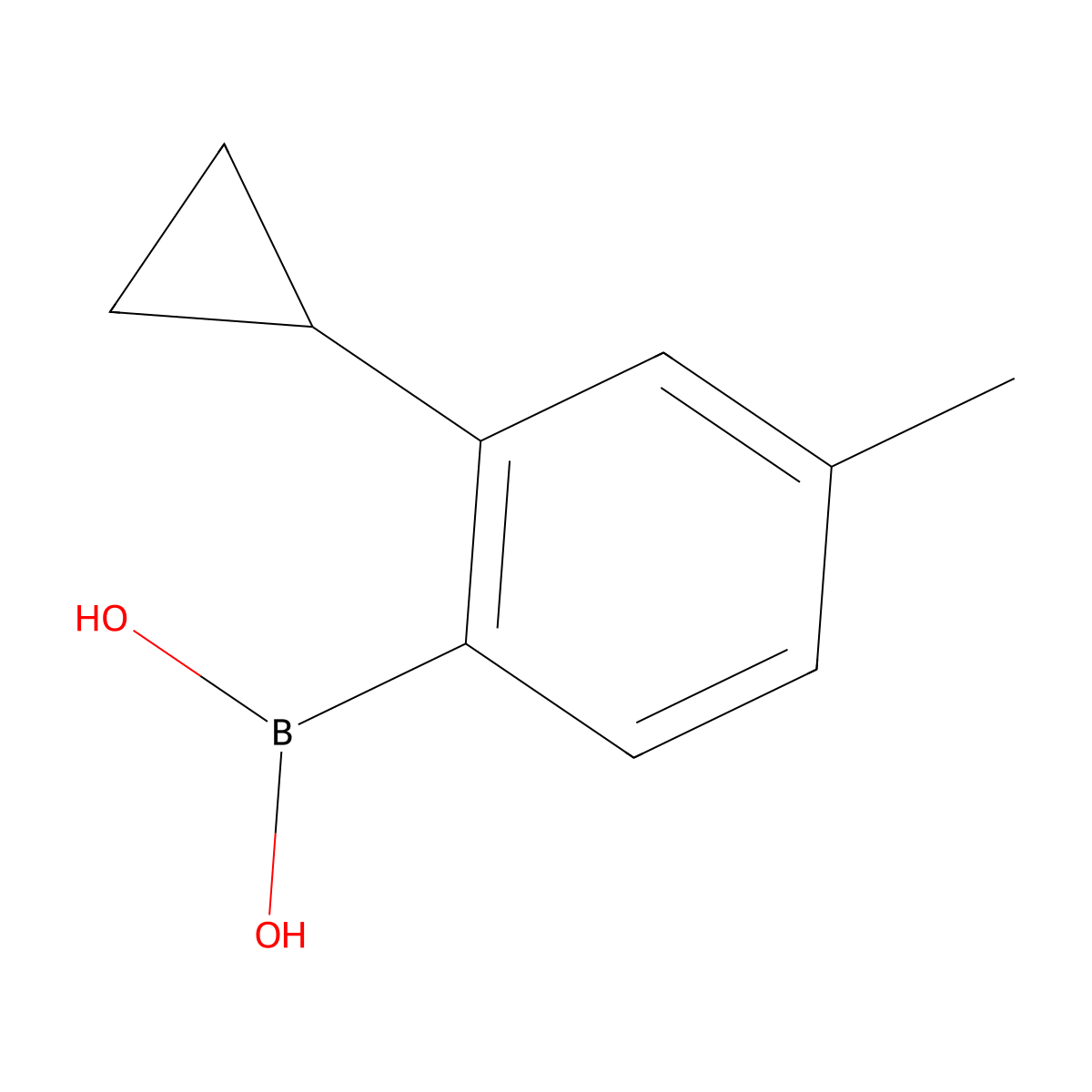 (2-Cyclopropyl-4-methylphenyl)boronic acid molecular structure, CAS 2225155-15-5