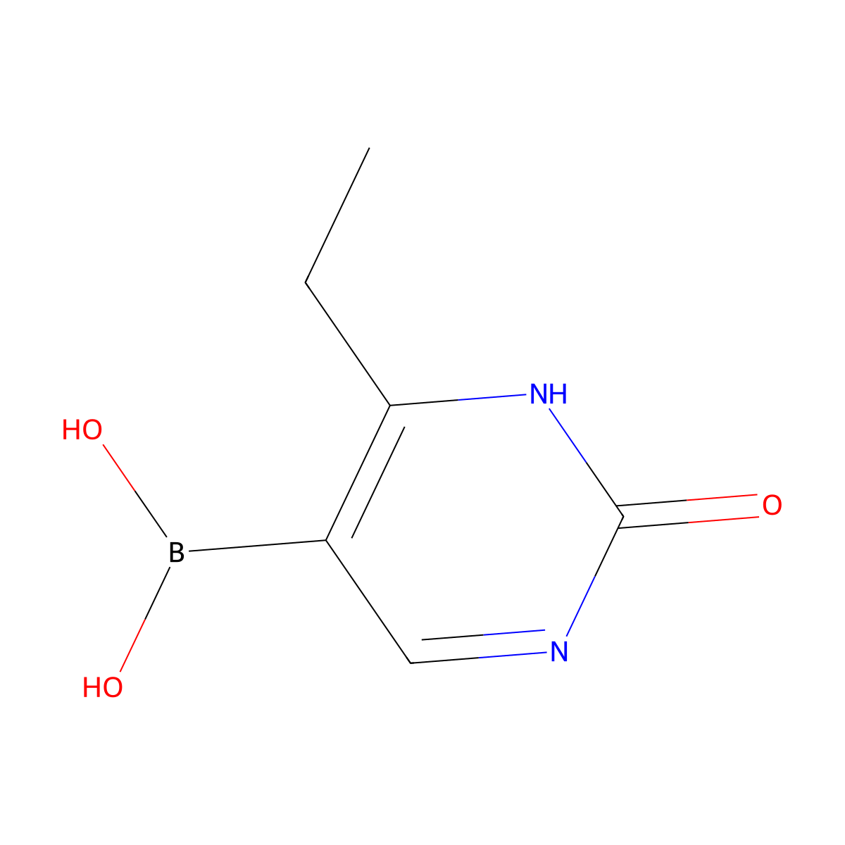 (4-Ethyl-2-hydroxypyrimidin-5-yl)boronic acid molecular structure, CAS 2225155-17-7