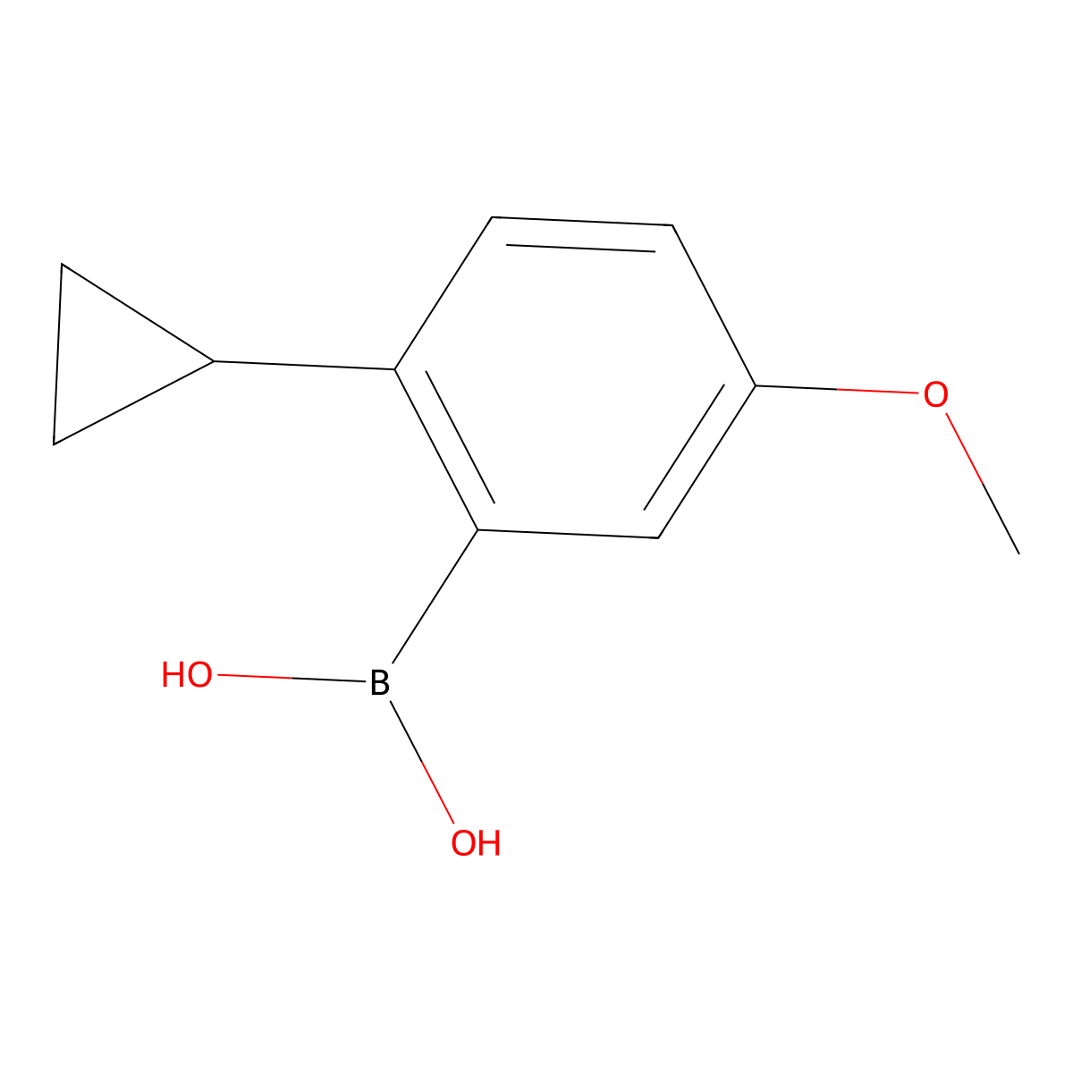 (2-Cyclopropyl-5-methoxyphenyl)boronic acid molecular structure, CAS 2225155-18-8