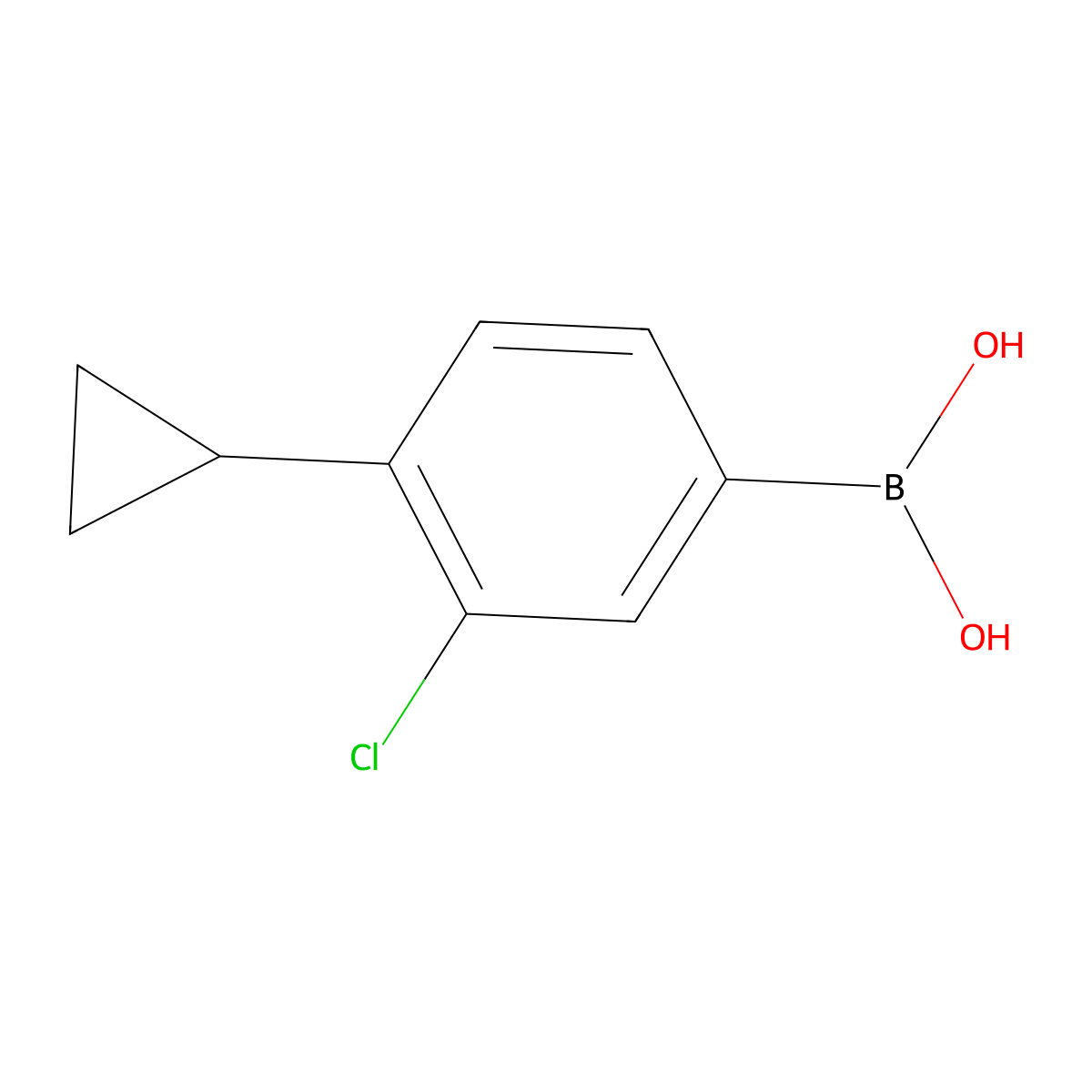 (3-Chloro-4-cyclopropylphenyl)boronic acid molecular structure, CAS 2225155-20-2
