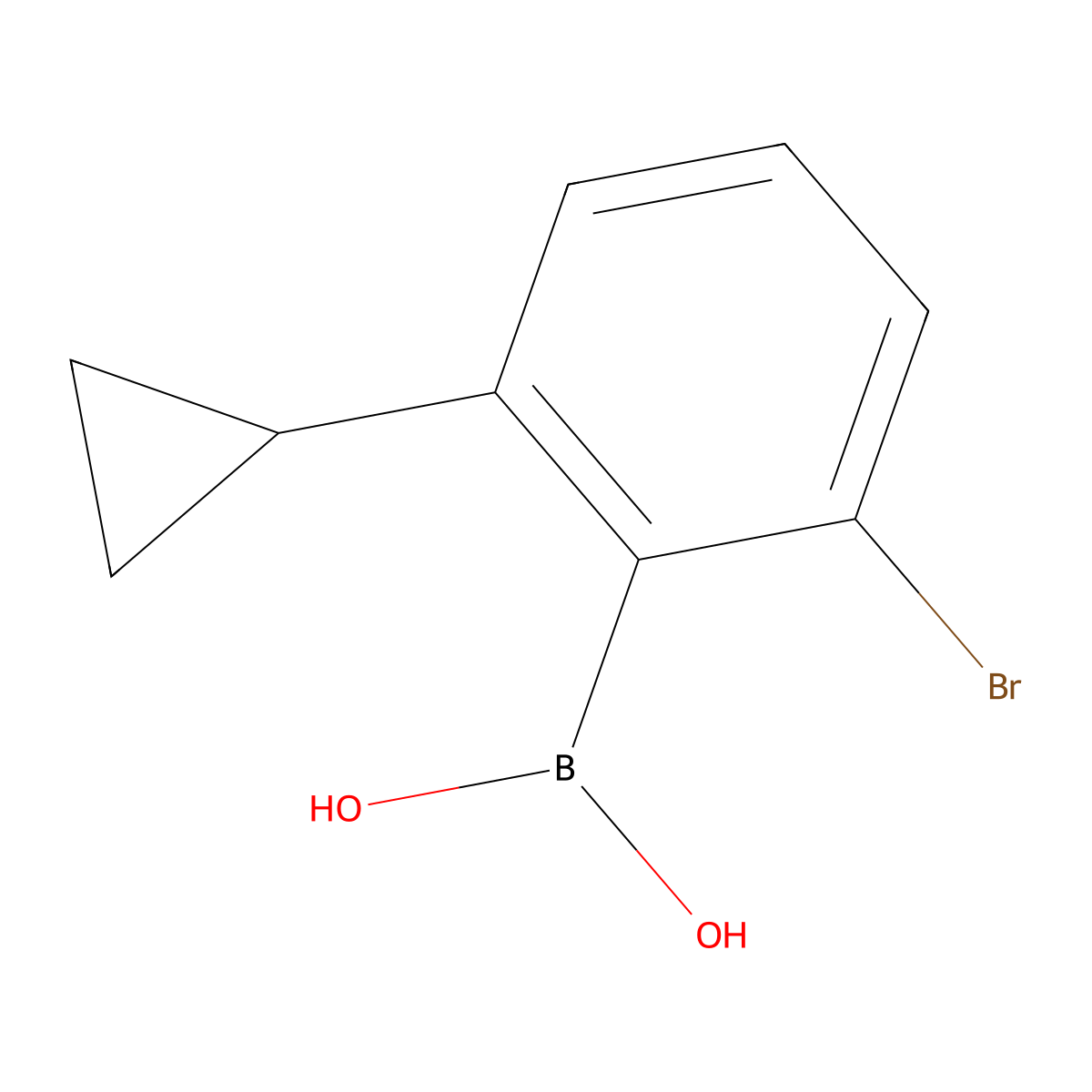 (2-Bromo-6-cyclopropylphenyl)boronic acid molecular structure, CAS 2225155-22-4
