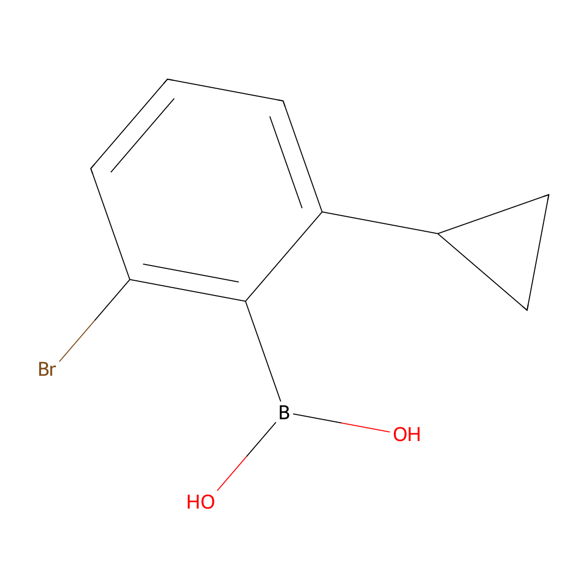(2-Bromo-6-cyclopropylphenyl)boronic acid molecular structure, CAS 2225155-22-4