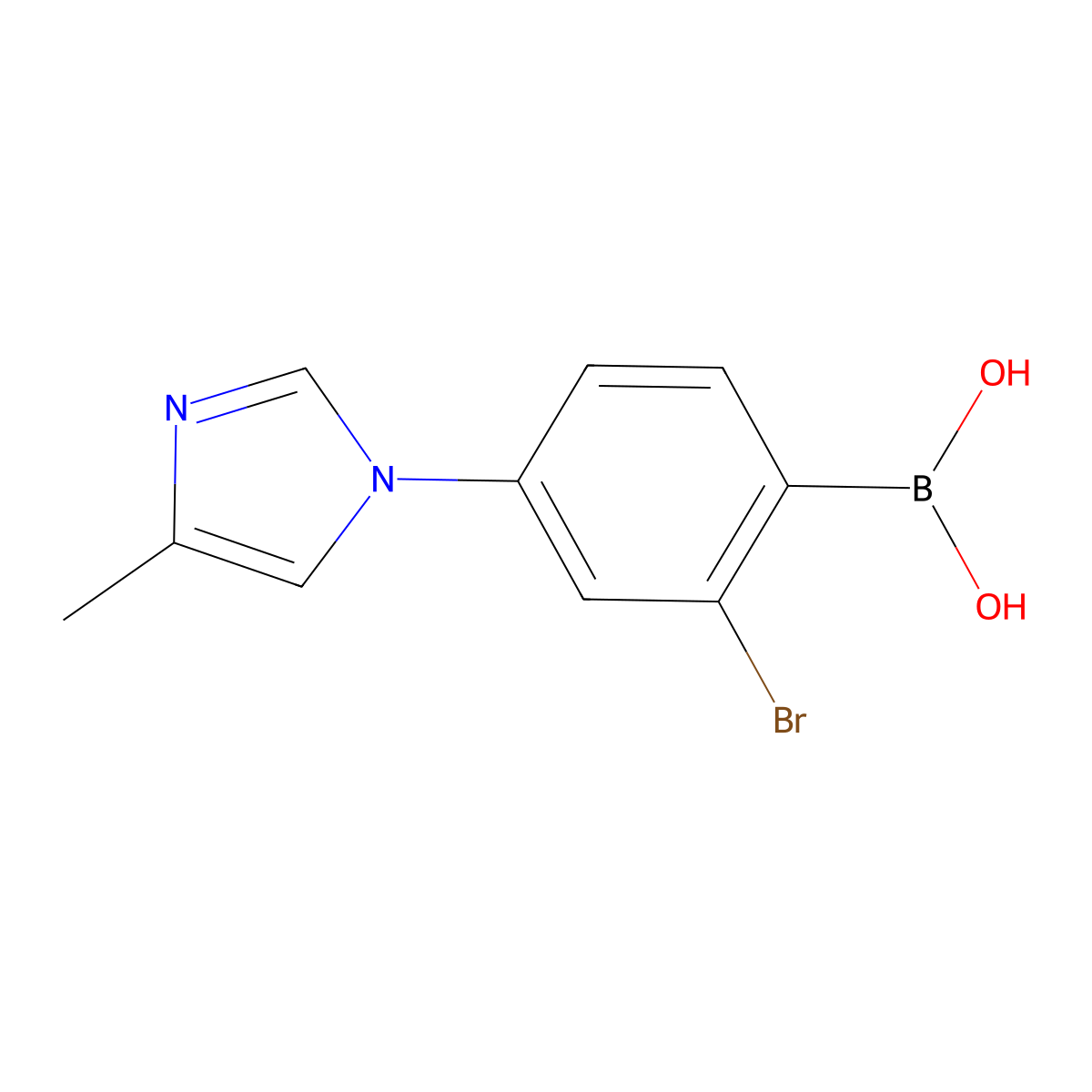 (2-Bromo-4-(4-methyl-1H-imidazol-1-yl)phenyl)boronic acid molecular structure, CAS 2225155-26-8