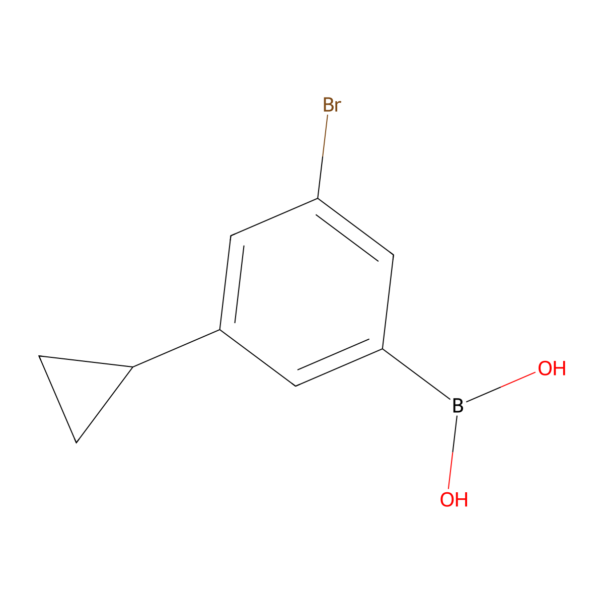 (3-Bromo-5-cyclopropylphenyl)boronic acid molecular structure, CAS 2225155-28-0