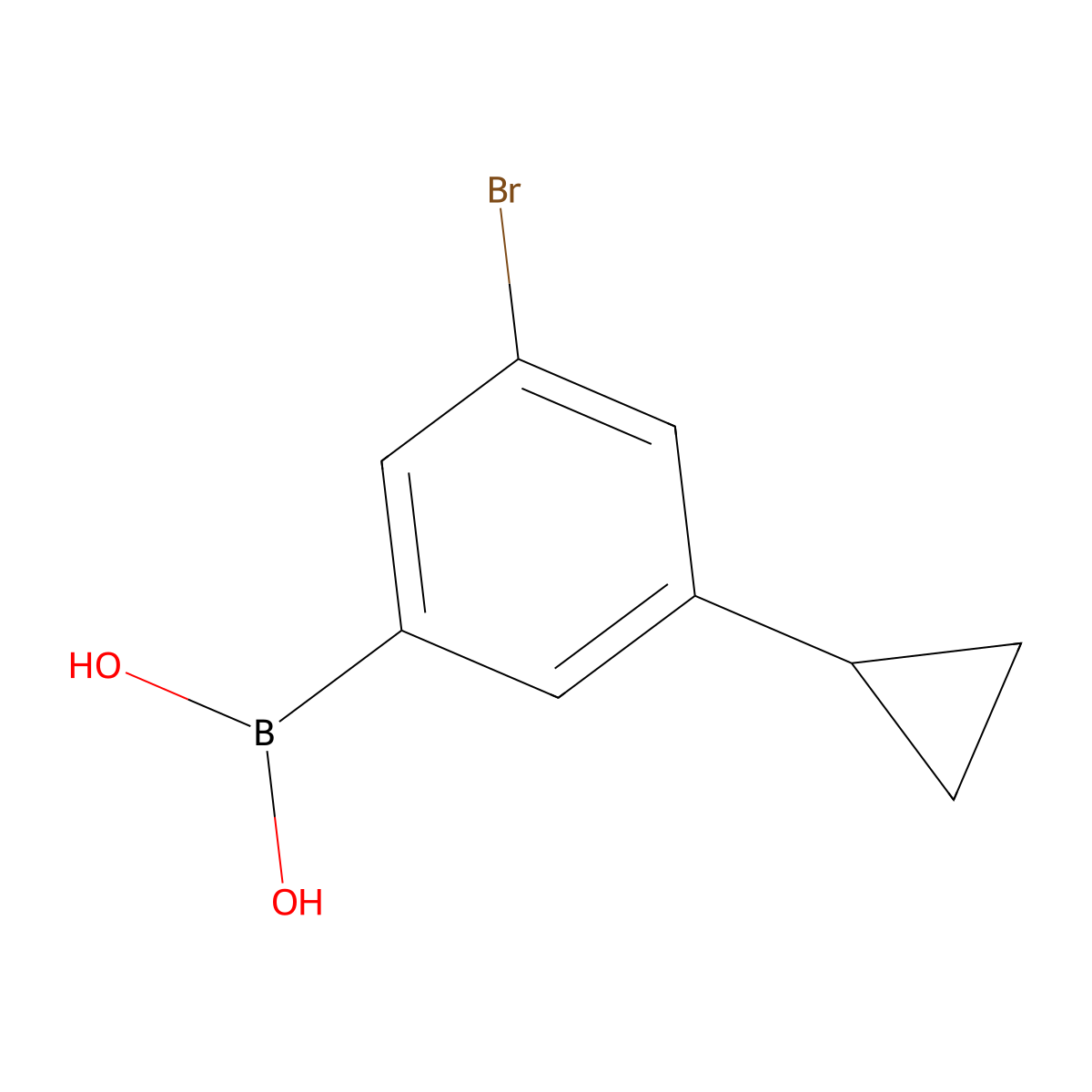 (3-Bromo-5-cyclopropylphenyl)boronic acid molecular structure, CAS 2225155-28-0