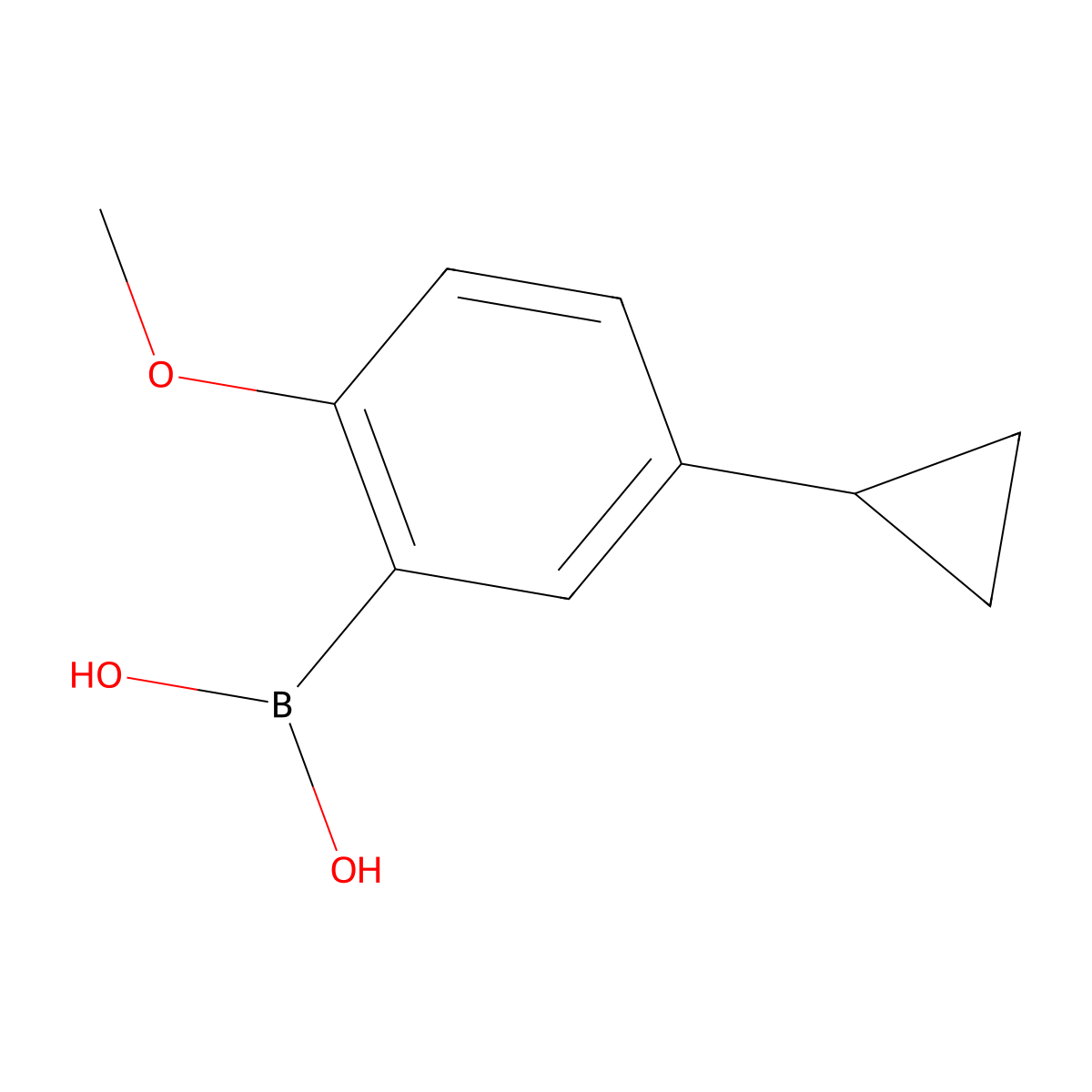 5-Cyclopropyl-2-methoxyphenylboronic acid molecular structure, CAS 2225155-31-5