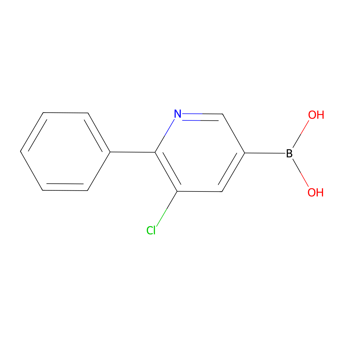 (5-Chloro-6-phenylpyridin-3-yl)boronic acid molecular structure, CAS 2225155-33-7
