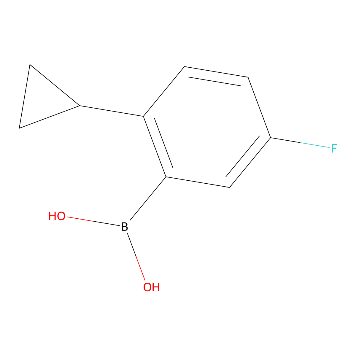(2-Cyclopropyl-5-fluorophenyl)boronic acid molecular structure, CAS 2225155-34-8