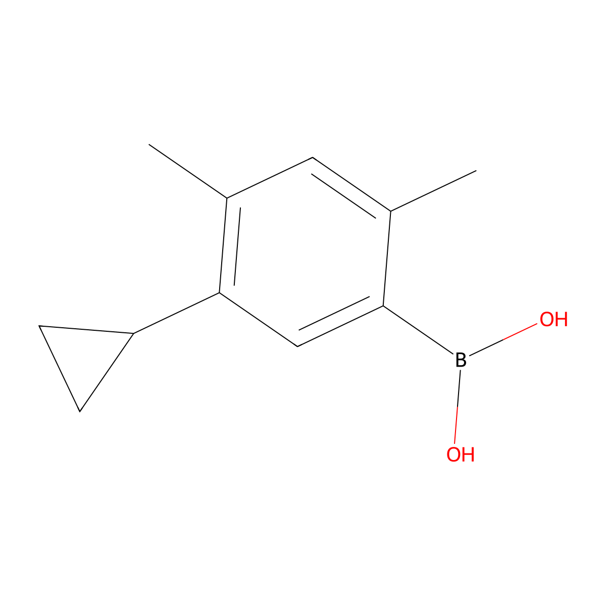 (5-Cyclopropyl-2,4-dimethylphenyl)boronic acid molecular structure, CAS 2225155-37-1