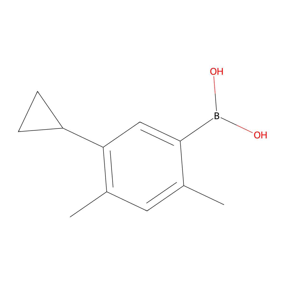 (5-Cyclopropyl-2,4-dimethylphenyl)boronic acid molecular structure, CAS 2225155-37-1