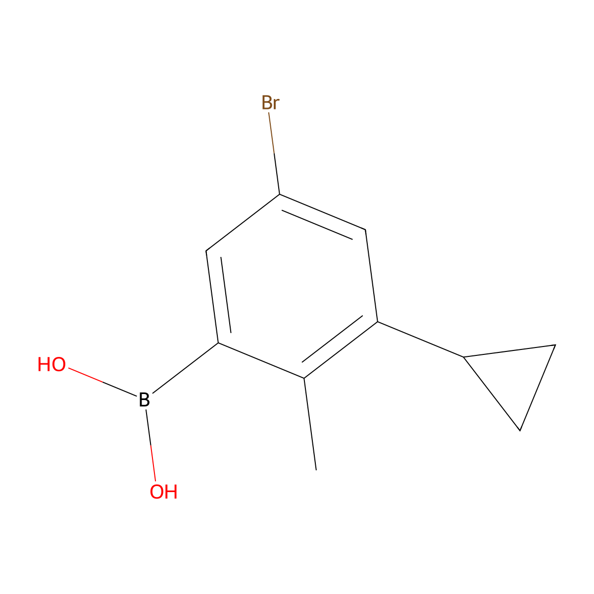 (5-Bromo-3-cyclopropyl-2-methylphenyl)boronic acid molecular structure, CAS 2225155-41-7