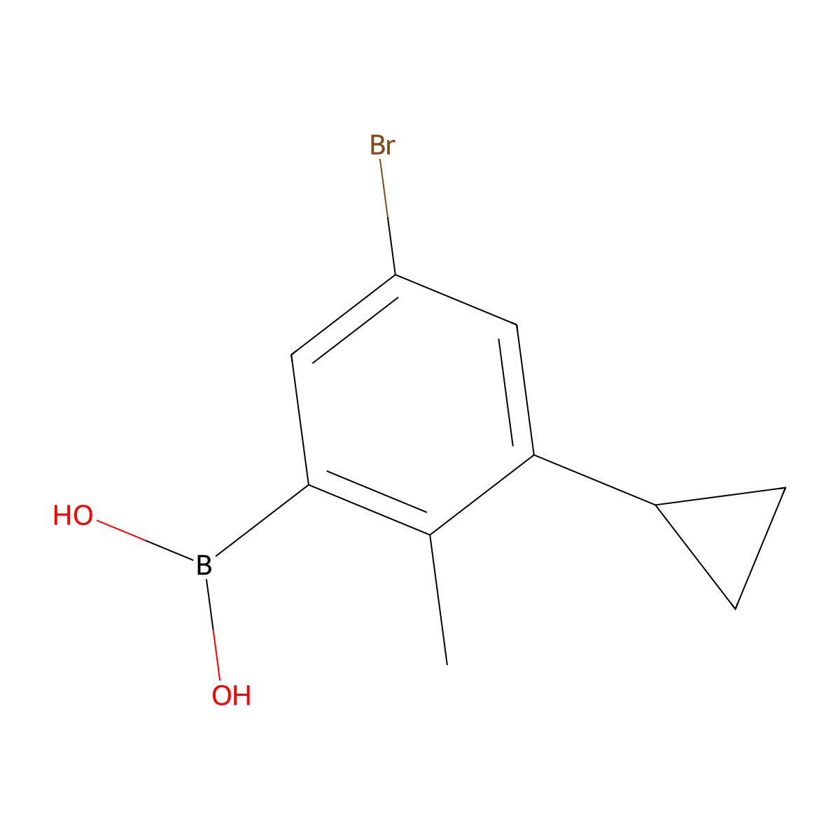 (5-Bromo-3-cyclopropyl-2-methylphenyl)boronic acid molecular structure, CAS 2225155-41-7