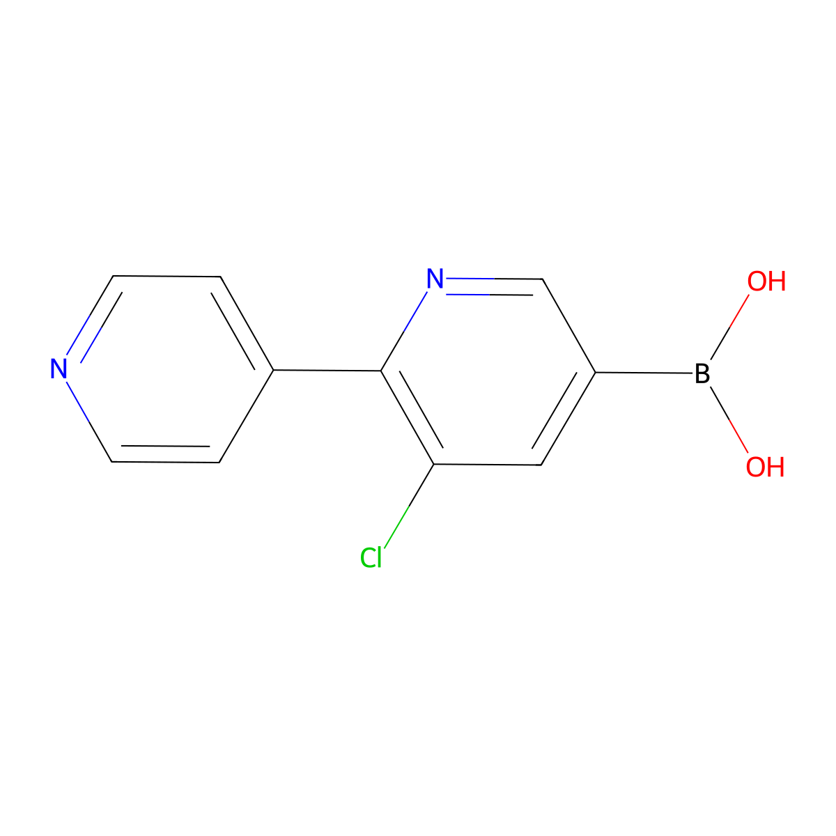 (3-Chloro-[2,4'-bipyridin]-5-yl)boronic acid molecular structure, CAS 2225155-43-9