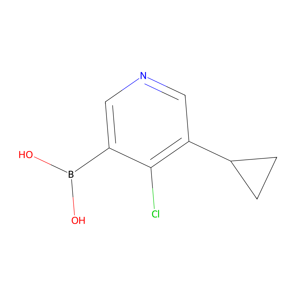 (4-Chloro-5-cyclopropylpyridin-3-yl)boronic acid molecular structure, CAS 2225155-46-2