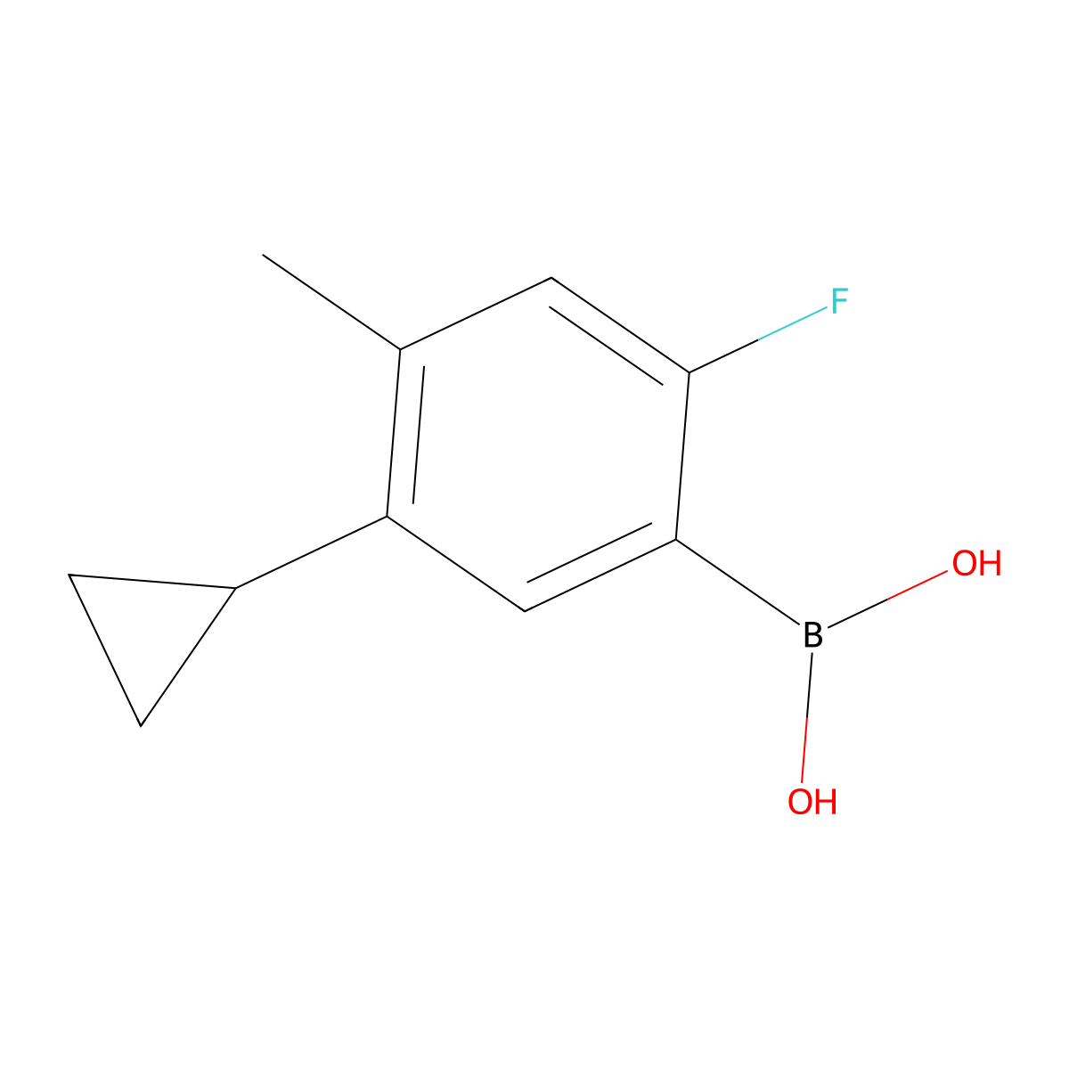 (5-Cyclopropyl-2-fluoro-4-methylphenyl)boronic acid molecular structure, CAS 2225155-47-3