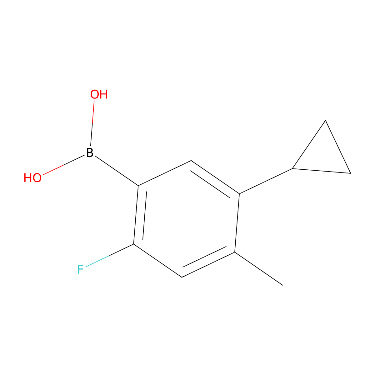 (5-Cyclopropyl-2-fluoro-4-methylphenyl)boronic acid molecular structure, CAS 2225155-47-3