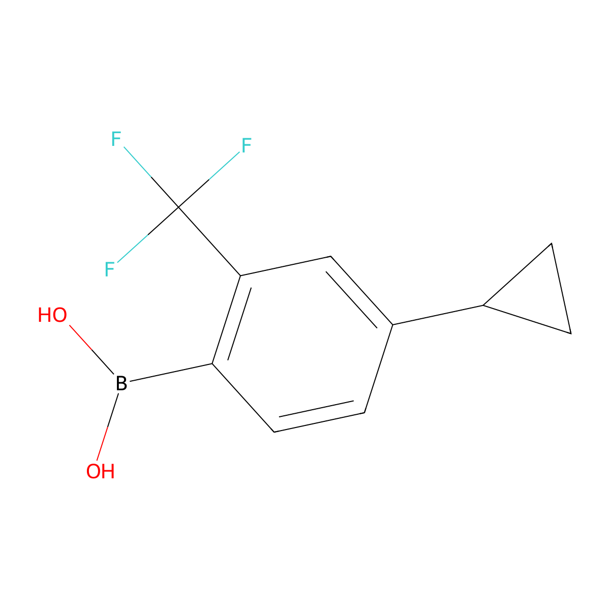(4-Cyclopropyl-2-(trifluoromethyl)phenyl)boronic acid molecular structure, CAS 2225155-48-4