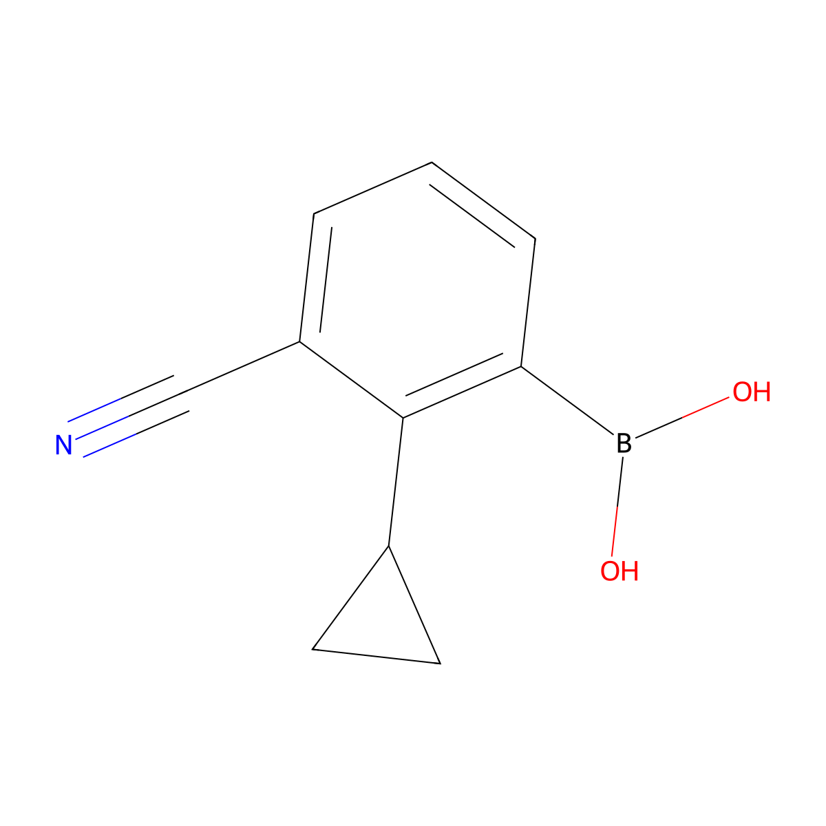 (3-Cyano-2-cyclopropylphenyl)boronic acid molecular structure, CAS 2225155-49-5