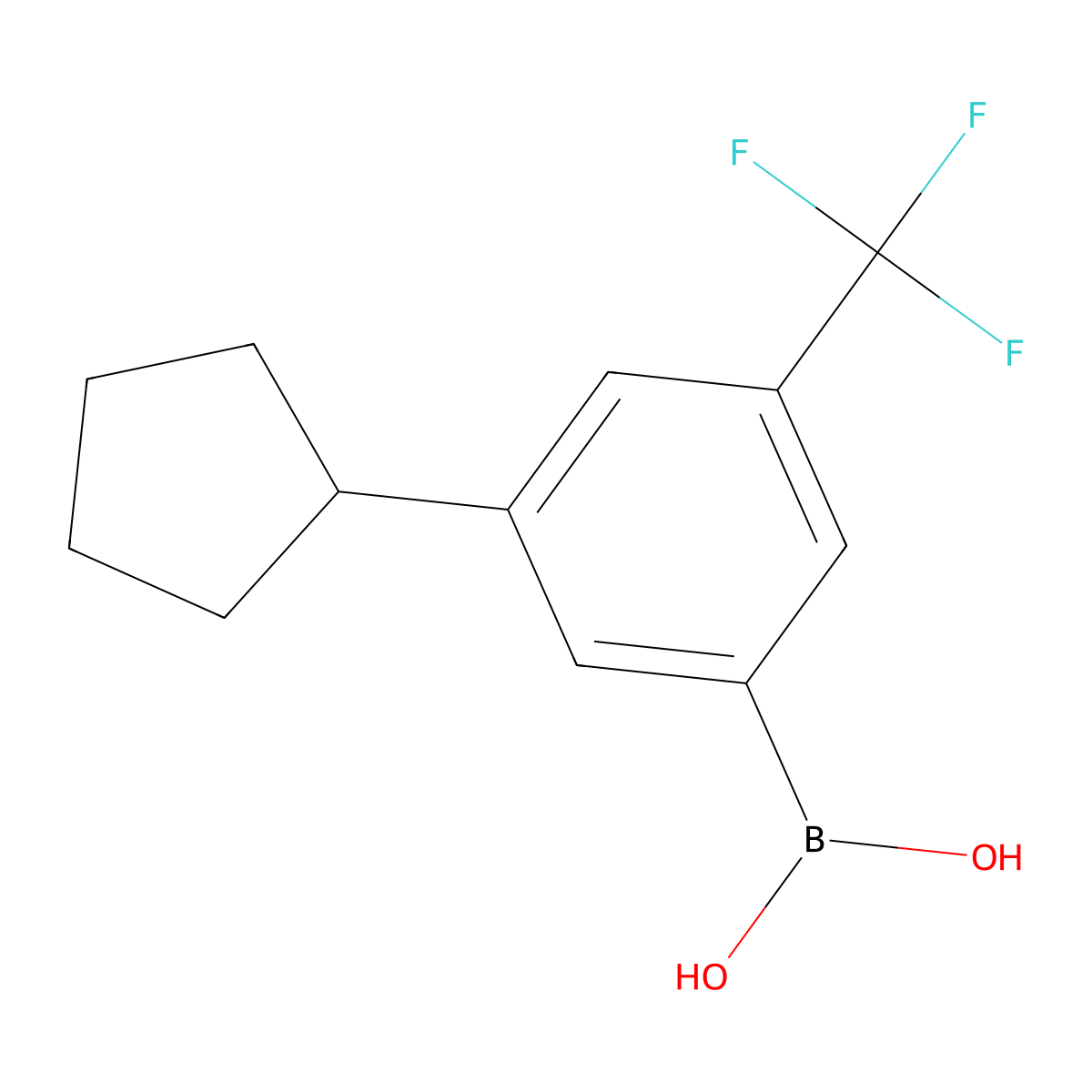 (3-Cyclopentyl-5-(trifluoromethyl)phenyl)boronic acid molecular structure, CAS 2225155-53-1