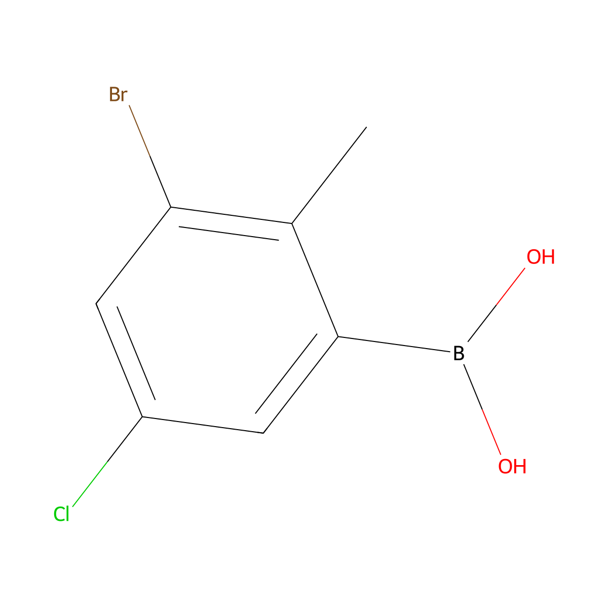 (3-Bromo-5-chloro-2-methylphenyl)boronic acid molecular structure, CAS 2225155-54-2