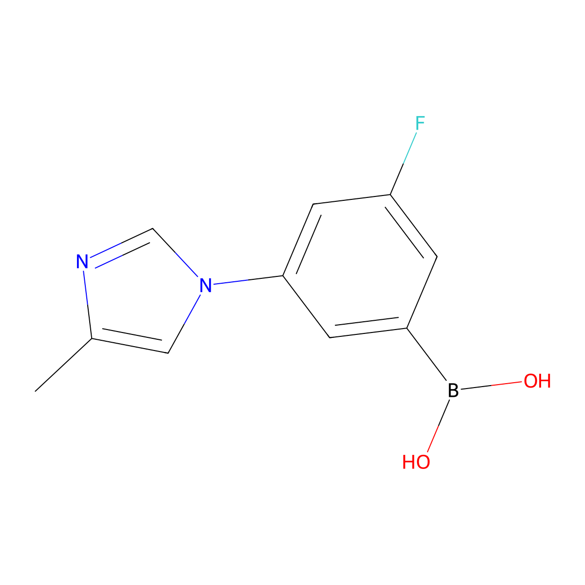(3-Fluoro-5-(4-methyl-1H-imidazol-1-yl)phenyl)boronic acid molecular structure, CAS 2225155-55-3