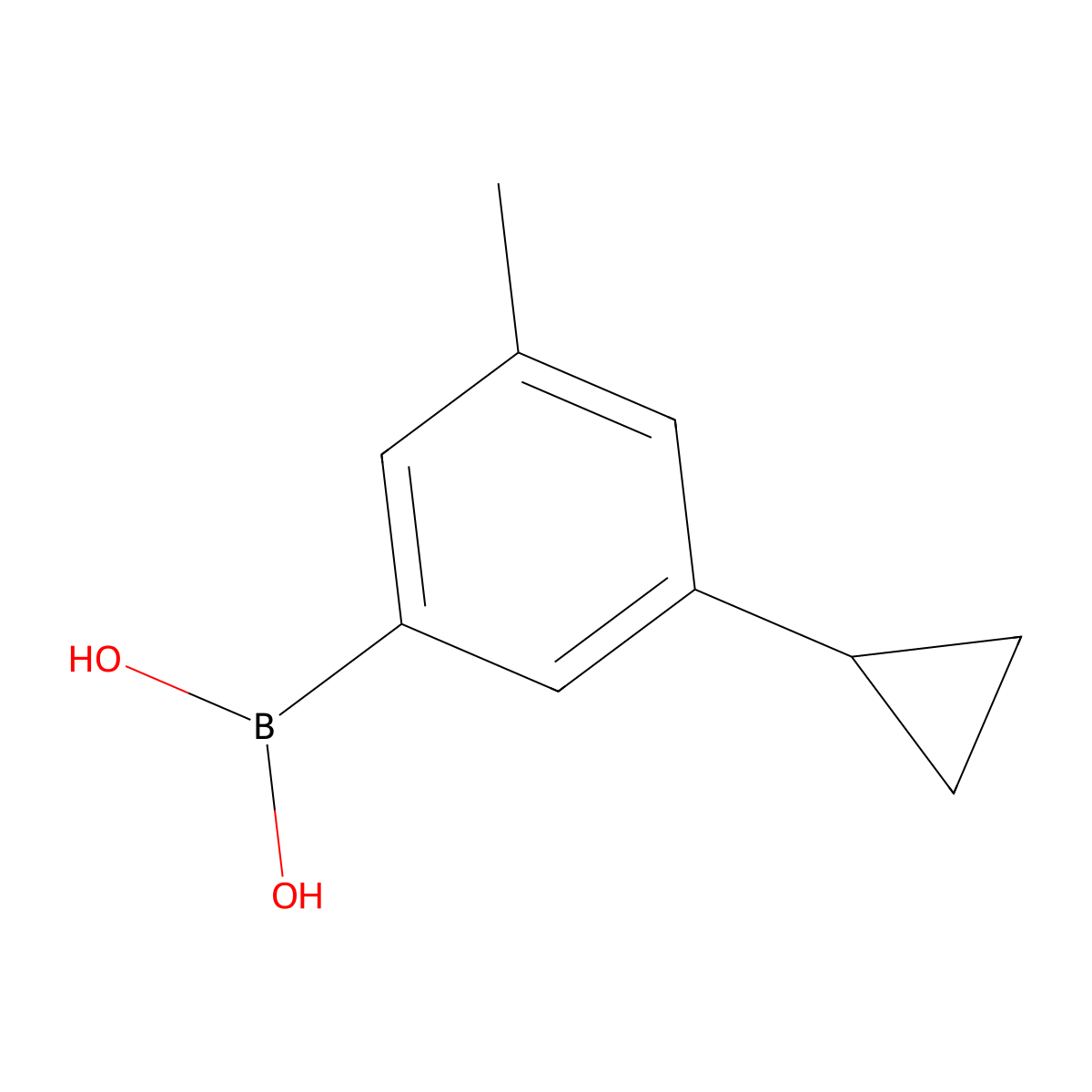 (3-Cyclopropyl-5-methylphenyl)boronic acid molecular structure, CAS 2225155-57-5