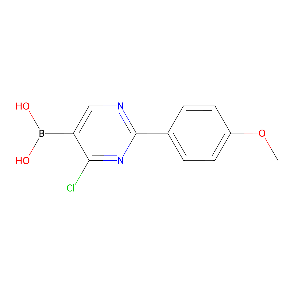 (4-Chloro-2-(4-methoxyphenyl)pyrimidin-5-yl)boronic acid molecular structure, CAS 2225155-61-1