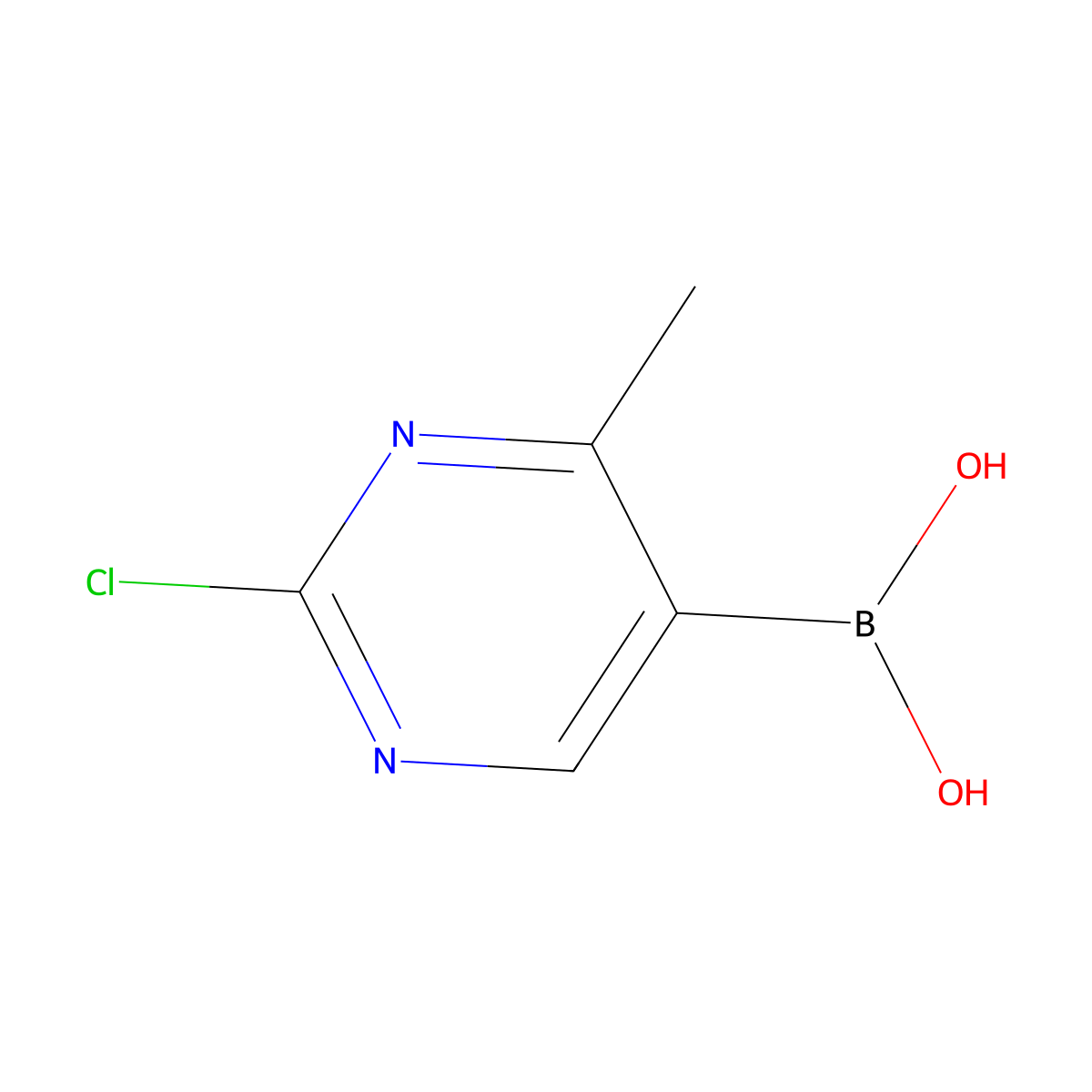 (2-Chloro-4-methylpyrimidin-5-YL)boronic acid molecular structure, CAS 2225155-62-2