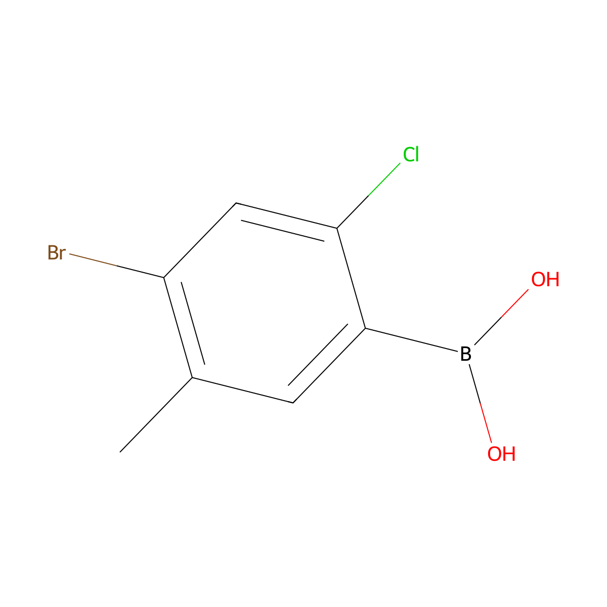 (4-Bromo-2-chloro-5-methylphenyl)boronic acid molecular structure, CAS 2225155-64-4