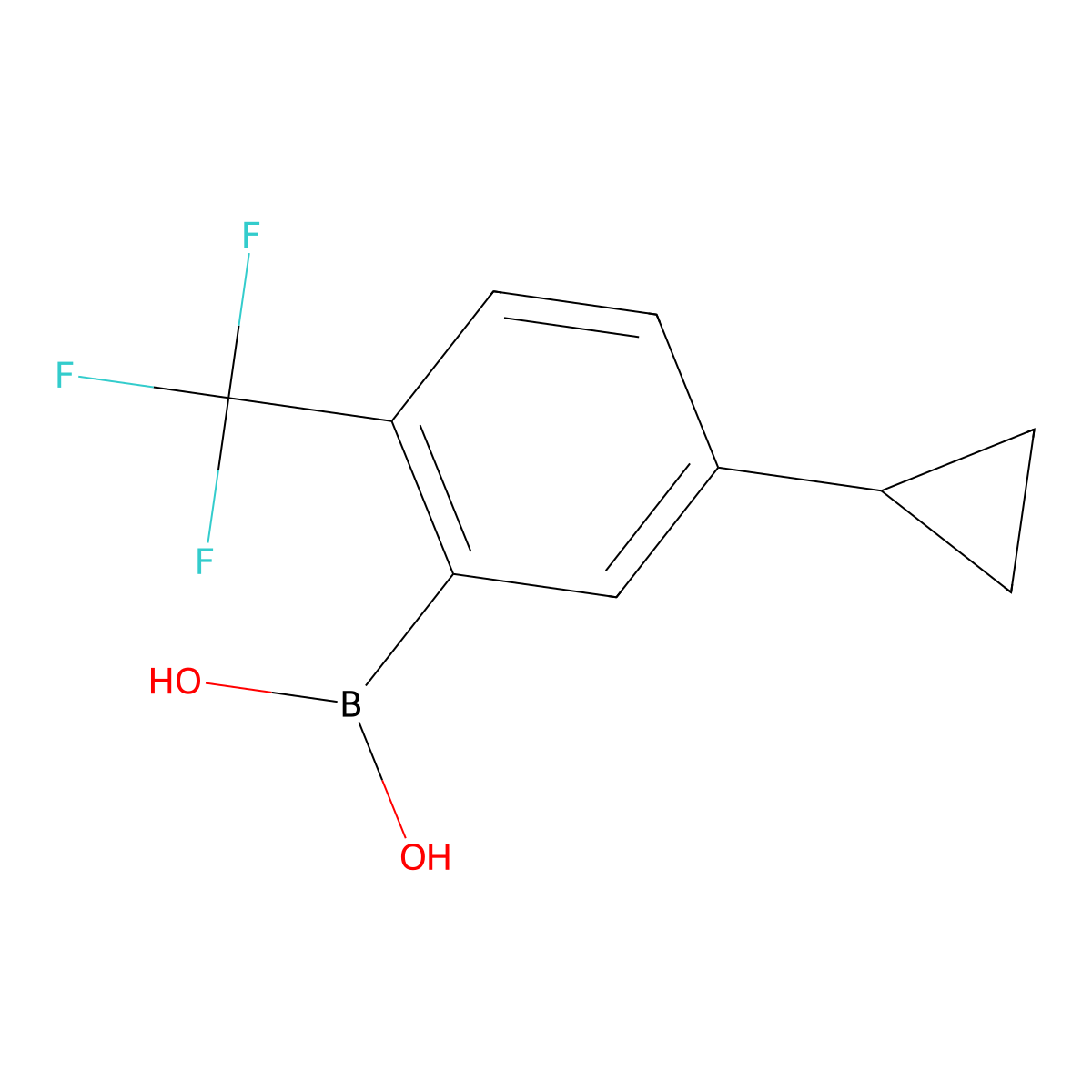 (5-Cyclopropyl-2-(trifluoromethyl)phenyl)boronic acid molecular structure, CAS 2225155-65-5