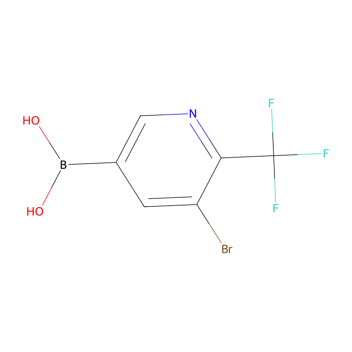 5-Bromo-6-(trifluoromethyl)pyridin-3-ylboronic acid molecular structure, CAS 2225155-69-9